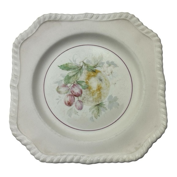 Johnson Bros Square Plates Made in England Pastel Border Fruit Designs 7.5” - Picture 6 of 11